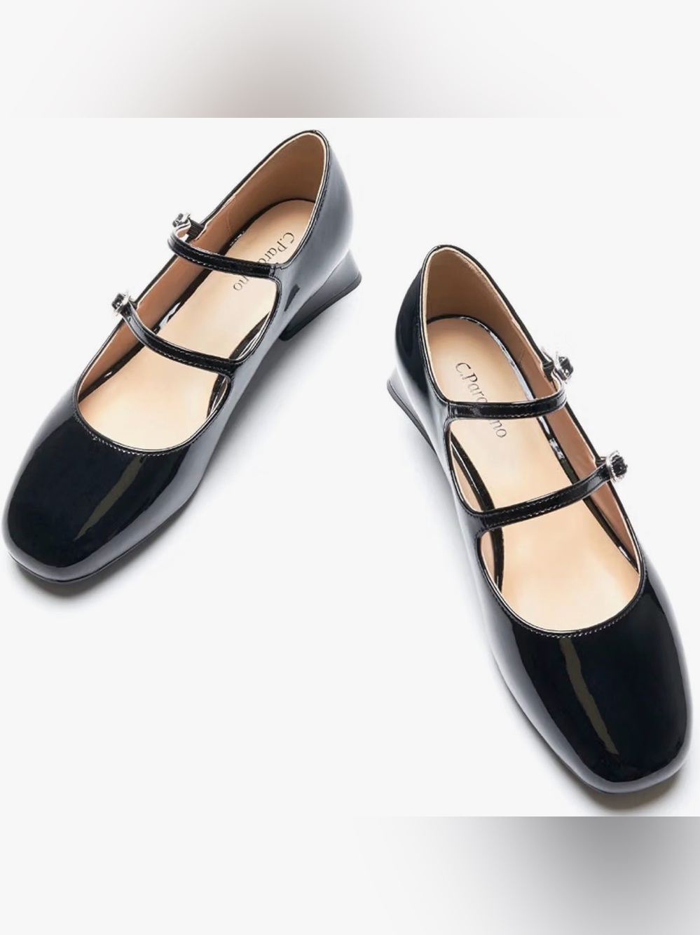 C.Paravano Womens Pumps Mary Jane Shoes Square Toe Low Block Heels US SZ 8 New